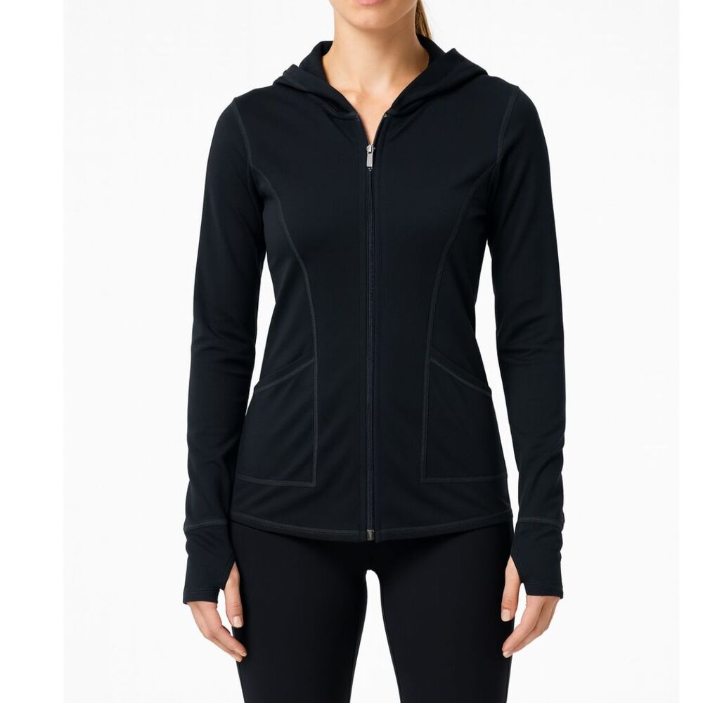 Lucy Women Full Zip Hoodie Jacket Small Black Athletic Activewear Gorpcore